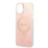Guess GUBPP14MH4EACSP Hülle + kabelloses Ladegerät Apple iPhone 14 Plus / iPhone 15 Plus Pink Hardcase, 4G Print, MagSafe