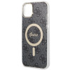 Guess GUBPP14MH4EACSK Hülle + kabelloses Ladegerät Apple iPhone 14 Plus / iPhone 15 Plus schwarz Hardcase, 4G Print, MagSafe