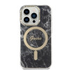 Guess GUBPP14XHMEACSK Hülle + kabelloses Ladegerät Apple iPhone 14 Pro Max schwarzes Hardcase, Marble, MagSafe
