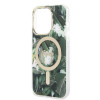Guess GUBPP14LHJEACSA Hülle + kabelloses Ladegerät Apple iPhone 14 Pro grünes Hardcase, Jungle, MagSafe