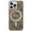 Guess GUBPP13LH4EACSW Hülle + kabelloses Ladegerät Apple iPhone 13 Pro braunes Hardcase, 4G Print, MagSafe