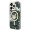 Guess GUBPP14XHJEACSA Hülle + kabelloses Ladegerät für Apple iPhone 14 Pro Max, Jungle, grüne Hardcase-Hülle, MagSafe