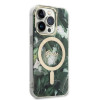 Guess GUBPP14XHJEACSA Hülle + kabelloses Ladegerät für Apple iPhone 14 Pro Max, Jungle, grüne Hardcase-Hülle, MagSafe