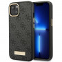 Guess GUHMP14MU4GPRK Apple iPhone 14 Plus / 15 Plus schwarzes Hardcase, 4G Logo Plate, MagSafe