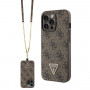 Guess GUHCP13LP4TDSCPW Apple iPhone 13/13 Pro braunes Hardcase, Crossbody 4G Metal Logo