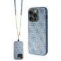 Guess GUHCP14XP4TDSCPB Apple iPhone 14 Pro Max blaues Hardcase, Crossbody 4G Metal Logo