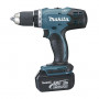 Makita DDF453RFE Akkubohrschrauber mit 2 Akkus und Schnellspannbohrfutter, schwarz/blau