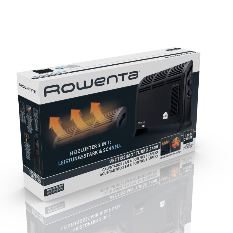 Rowenta Vectissimo Turbo CO3035F1 Konvektor-Heizlüfter, 2400 W, schwarz
