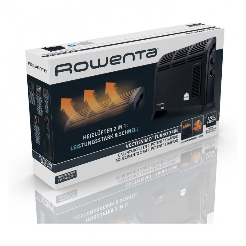 Rowenta Vectissimo Turbo CO3035F1 Konvektor-Heizlüfter, 2400 W, schwarz