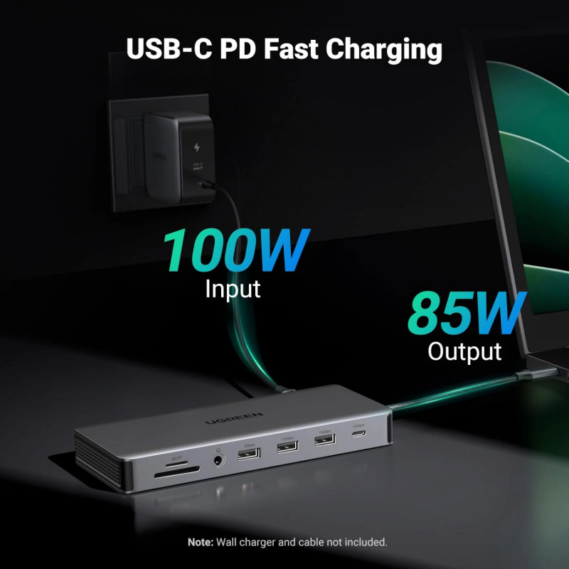 Ugreen Revodok Pro 313 USB-C Laptop-Dockingstation (15978), UGR1851, 100 W, grau