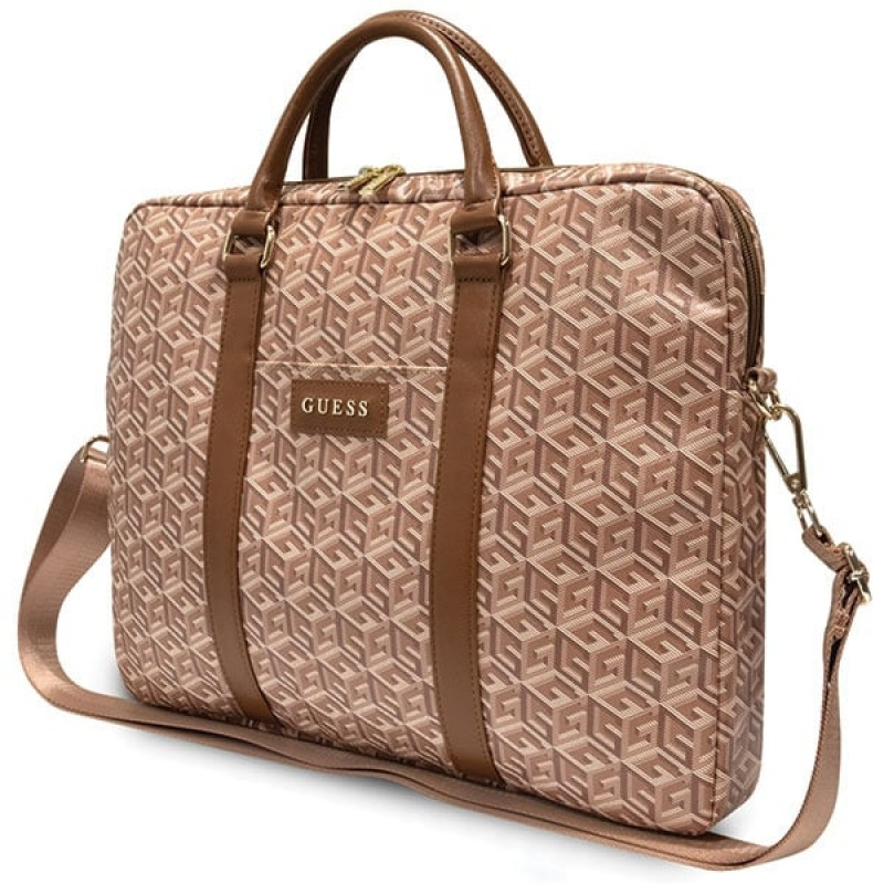 Guess GCube Stripes GUCB15HGCFSEW Laptoptasche, bis zu 16 Zoll, braun