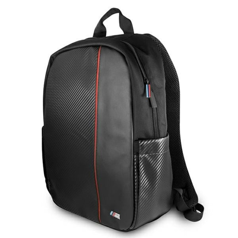BMW BMBPCO15CAPRBK Rucksack, 16 Zoll, schwarz Carbon Red Stripe