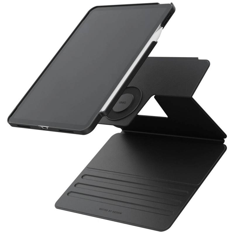 UNIQ Rovus Snapmount Magnetic 360 Rotating Detachable Tablet-Hülle für Apple iPad Pro 11 2024, schwarz