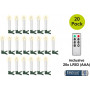 Goobay 75258 Kabellose LED-Weihnachtsbaumkerzen (20 Stk.), inkl. 20x AAA (LR03), Clips, Fernbedienung, Timer, dimmbar, warmweiß (2600 K)