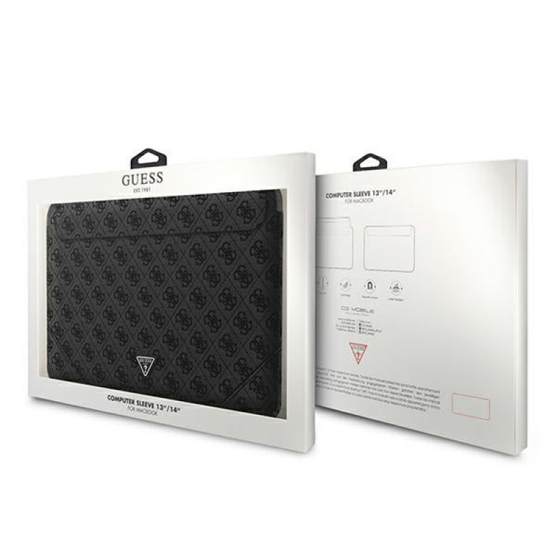 Guess GUCS14P4TK Laptop-Hülle 13/14 Zoll, 4G Uptown Triangle, schwarz