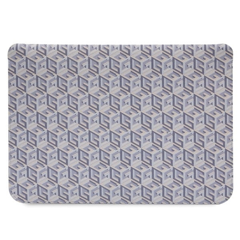 Guess GUCS14HGCFSEB Laptophülle 14 Zoll, GCube Stripes, blau