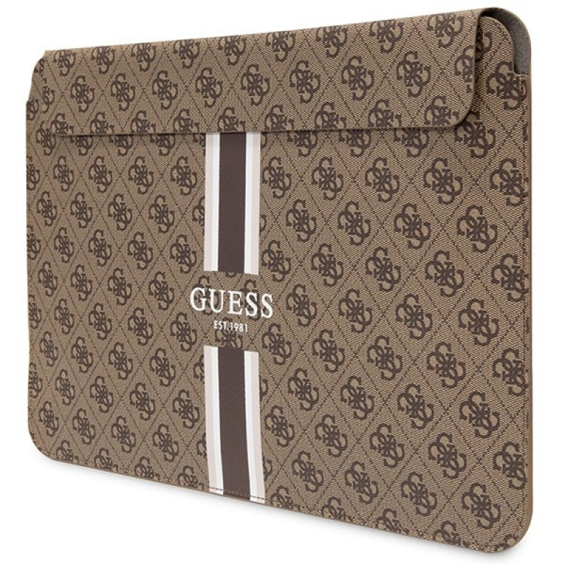 Guess GUCS14P4RPSW Laptophülle 14 Zoll, 4G Printed Stripes, braun