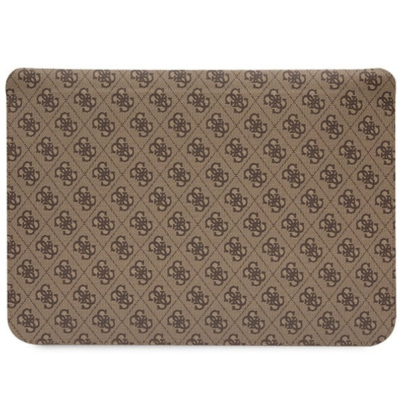 Guess GUCS14P4RPSW Laptophülle 14 Zoll, 4G Printed Stripes, braun