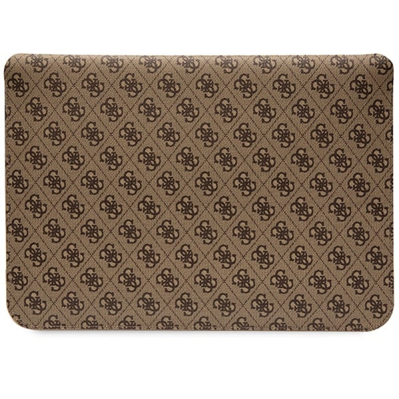 Guess GUCS14PS4SGW Laptophülle 14 Zoll, 4G Stripe Metal Logo, braun
