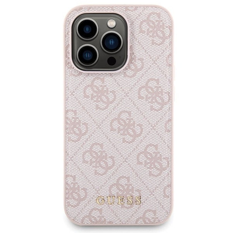 Guess GUBPM5P15L4GEMGP Apple iPhone 15 Pro Hardcase + 5000 mAh MagSafe Powerbank Set, 4G Metal Logo, Pink