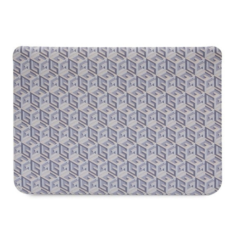 Guess GUCS16HGCFSEB Laptophülle für bis zu 16 Zoll, GCube Stripe, blau