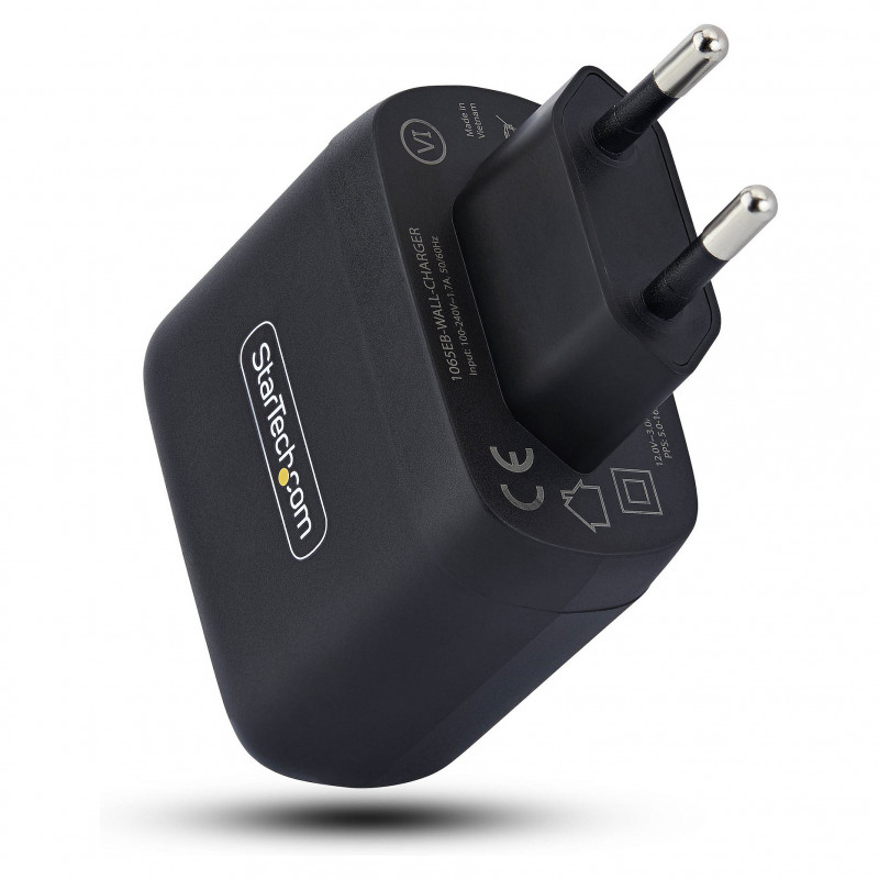 StarTech.com 1065EB-WALL-CHARGER 65 W USB-C GaN Notebook-Ladegerät, schwarz