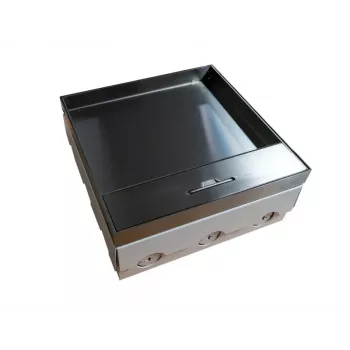 A-LAN Bodenbox 12M - 12-Modul-Bodenbox für Standardsockel 22,5x45 mm (45x45 mm), gewinkelte Montage