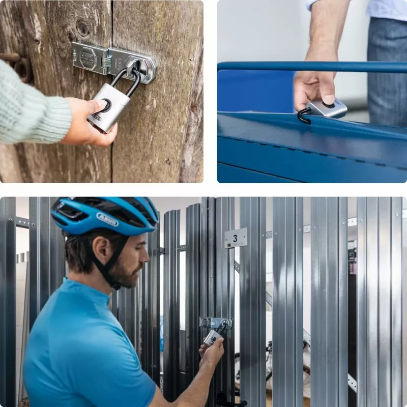 ABUS Security-Center ABEO10000 Bluetooth-Vorhängeschloss, Silber