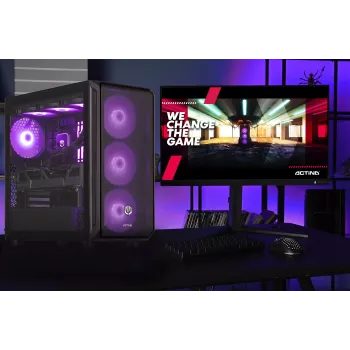 Actina Gaming GameOn Desktop-PC, Ryzen 7 7800X3D, 32 GB DDR5, 2 TB SSD, GeForce RTX 5070 12 GB, ohne Betriebssystem