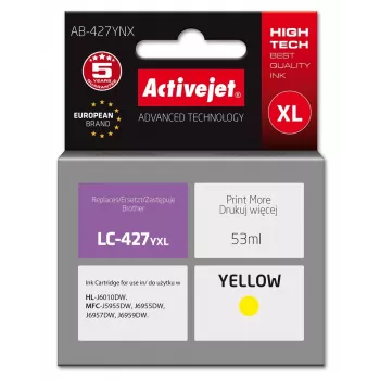 Activejet AB-427YNX Brother Druckerpatrone, Ersatz für Brother LC-427YXL, Supreme, 53 ml, Gelb