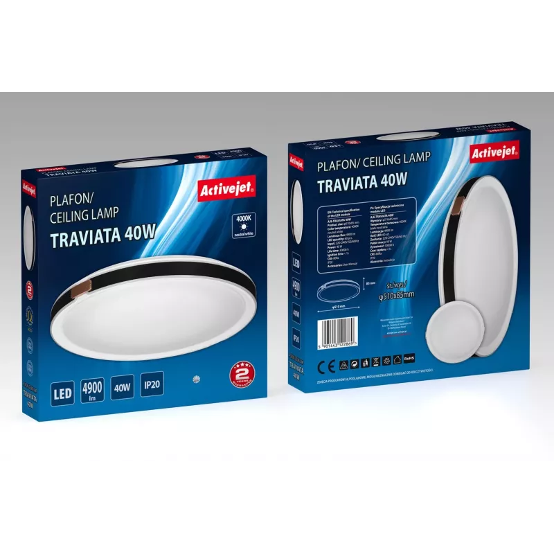 Activejet AJE-TRAVIATA LED-Deckenleuchte, 40W