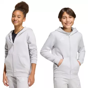 adidas Entrada 26 Full-Zip Hoodie Kinder Hellgrau 140 cm