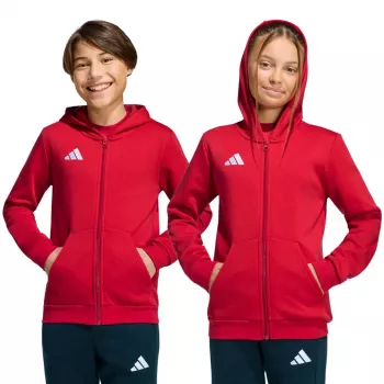 adidas Entrada 26 Full Zip Hoodie Kinder Rot 140cm