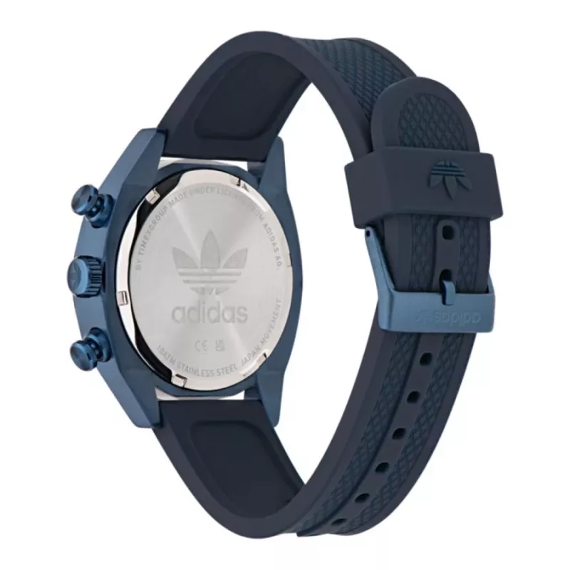 Adidas Herren AOFH23004 Code One Chrono Quarz-Chronograph Uhr 43mm Schwarzes Silikon