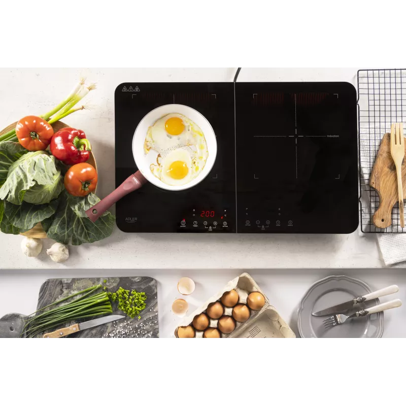 Adler AD 6516 Doppel-Induktionskochfeld 3500W Touch Control Schwarz