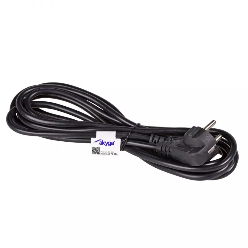 Akyga AK-PC-06A Netzkabel CEE 7/7 auf IEC C13, 3 m, schwarz