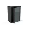 ALANTEC 19 inch 18U Wandgehäuse 600x450mm, zweiteilig, einzelne Glastür, schwarz