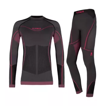 Alpinus Tactical Mora Mädchen Thermoaktiv-Unterwäsche-Set Graphit-Pink 136-152
