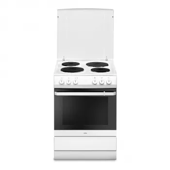 Amica SHE 11640W Freistehender Herd 60 cm mit 4 Kochplatten, 4 Ofenheizarten, Energieklasse A, Weiß