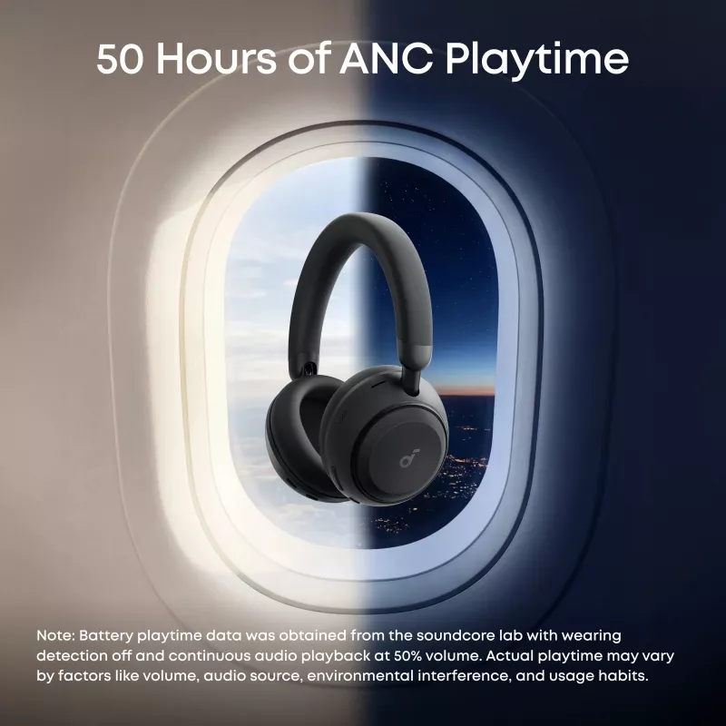 Anker Soundcore Space 2 Over-Ear Noise-Cancelling Kopfhörer, Schwarz