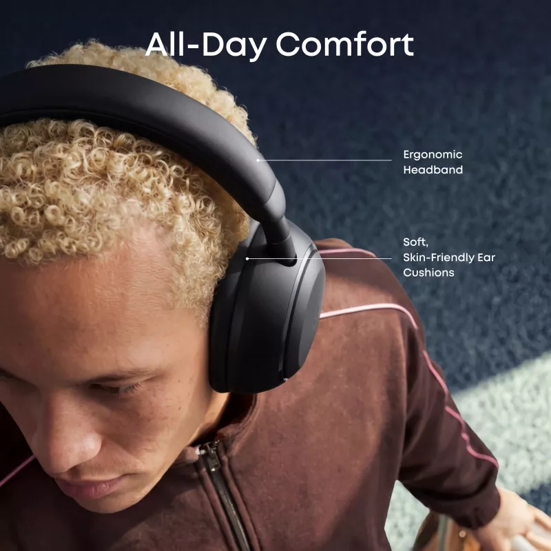 Anker Soundcore Space 2 Over-Ear Noise-Cancelling Kopfhörer, Schwarz