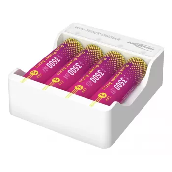 ANSMANN PurePower Set AA Ladegerät mit 4x AA 3500 mAh Li-Ion Akkus (1001-0183)