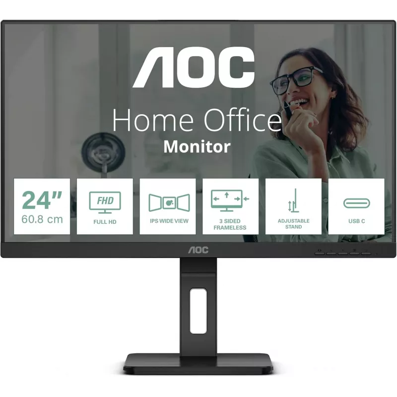 AOC 24P3CV 24 inch IPS Monitor, 1920x1080, USB-C, HDMI, DP, VESA (generalüberholt)