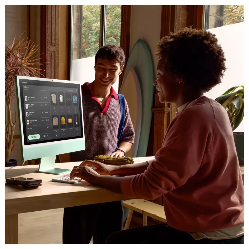 Apple iMac 24 Zoll All-in-One PC, Silber, Apple M4 Chip mit 10-Core CPU und 10-Core GPU, 24GB Unified Memory, 1TB SSD, Deutsches Magic Keyboard mit Touch ID, Magic Mouse 2, Gigabit Ethernet