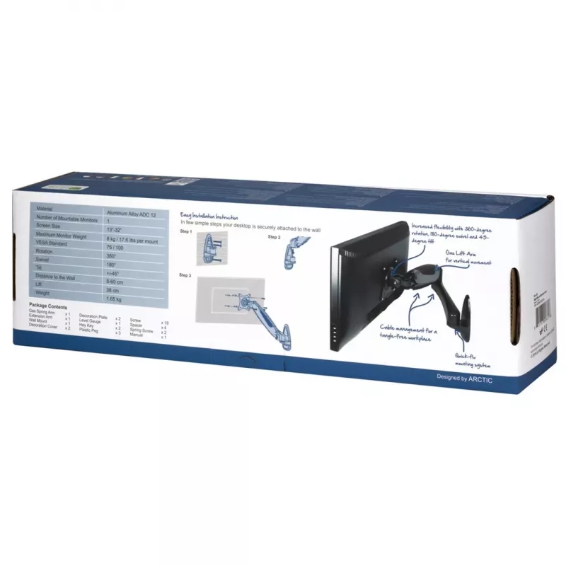 ARCTIC W1-3D Monitor-Wandhalterung