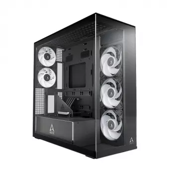 ARCTIC Xtender VG Midi-Tower PC-Gehäuse, ATX, Schwarz, klares Glas