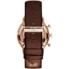 ARMANI AR0387 Herren Quarz-Chronograph Uhr 42mm Schwarzes Zifferblatt Lederarmband