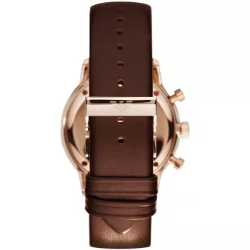 ARMANI AR0387 Herren Quarz-Chronograph Uhr 42mm Schwarzes Zifferblatt Lederarmband