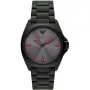 ARMANI AR11393 Herren Quarz Analoguhr 40mm Edelstahlgehäuse Schwarzes Lederarmband