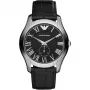 ARMANI AR1703 Herren Quarz-Chronograph Uhr 43mm Schwarzes Zifferblatt Lederarmband